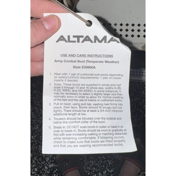 Altama Mens Temperate Weather Military Combat Army Boots Size 12 R Sand Tan